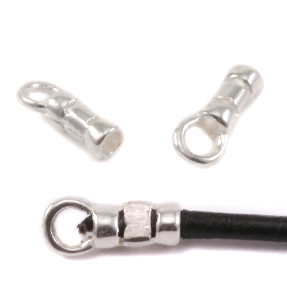 Chain & Clasps Sterling Silver Pinch End Cap, 1.5mm ID, Pack of 2